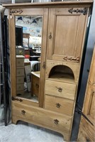 Large Pine Armoire , Mirror Front ,