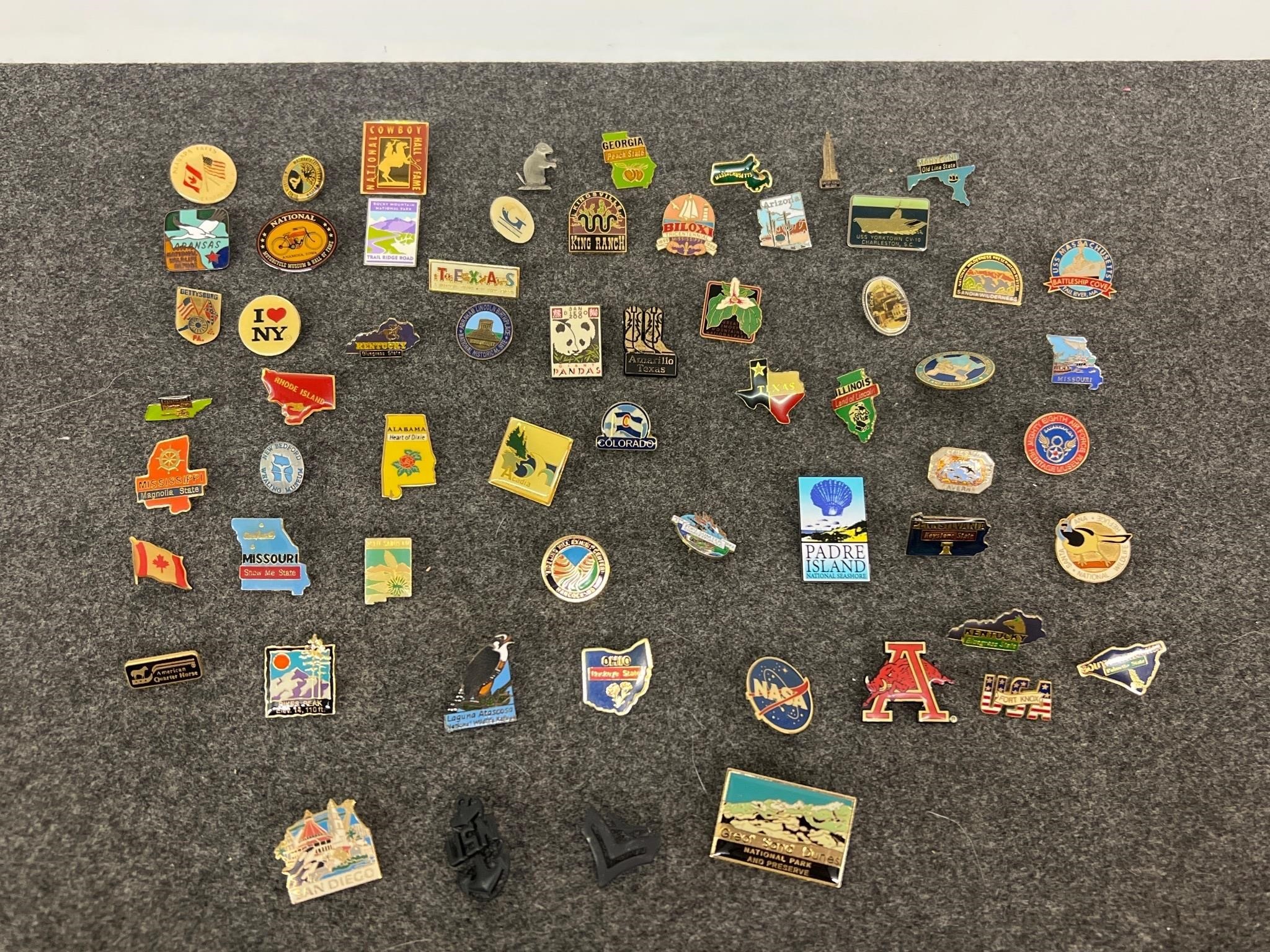 Lot of Over 50 Pins! The States and More!