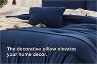 Queen Size Comforter & 1 Decorative Pillow, Navy