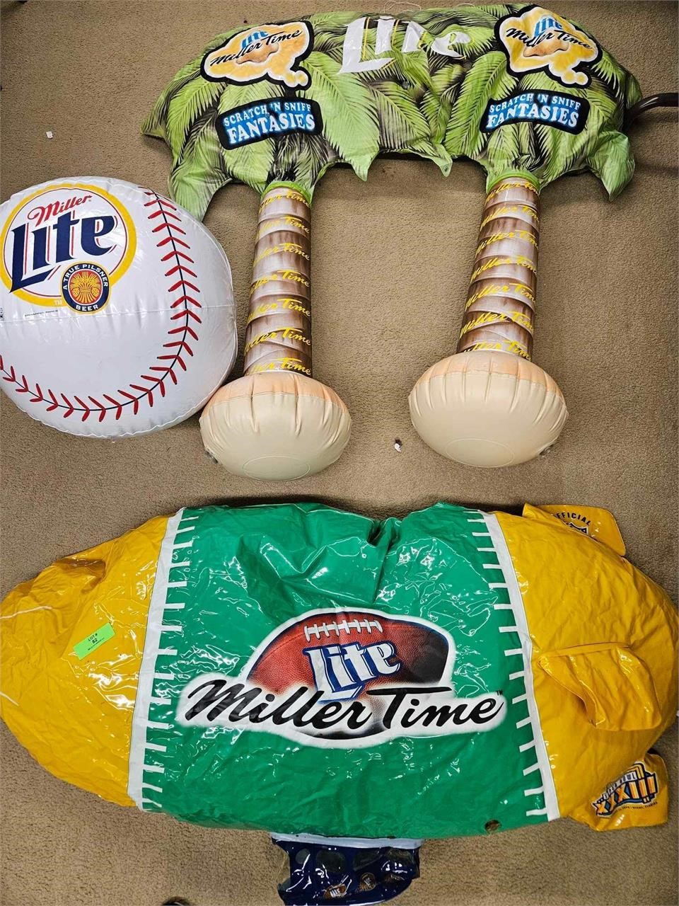 Lot of 3 Miller Lite Inflatable Beer Advertising