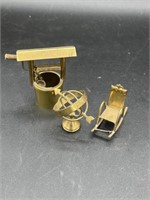 Vintage Gold Plated Doll House Miniatures