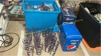Pepsi-Cola Collectible Glasses & Mini Fridge