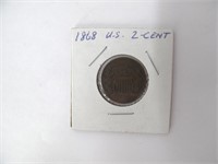 1868 US 2 Cent Coin