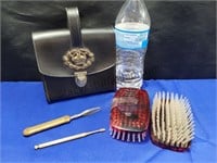 Mens Travel Case, Brushes & Manicure Tools