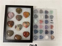 2 Trays of Heart Shaped Minerals