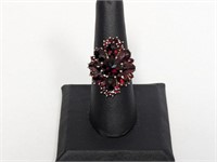 Vermeil/.925 Sterling Red Stone Ring Sz 8