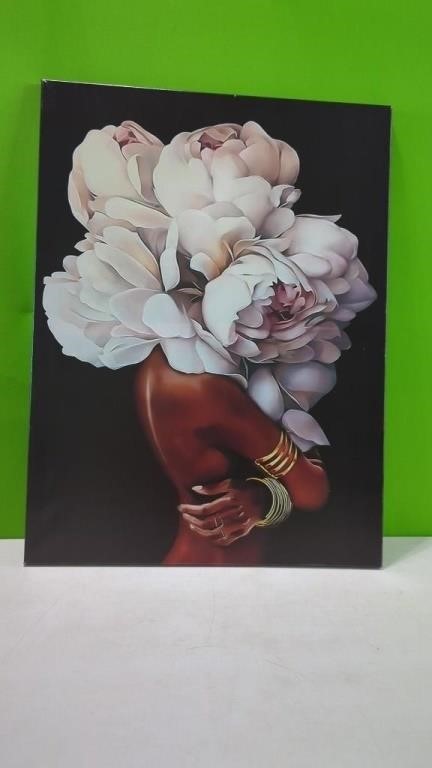 New African American Wall Art White Flower on