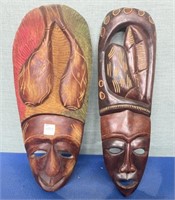 African Wall Art Masks 2 Pcs