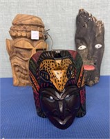 Carved Masks Assorted 3 Pcs