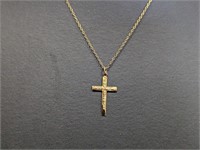 18" Vermeil/.925 Sterl Chain w/Cross Pendant
