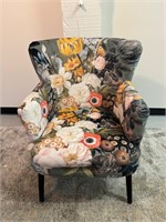 Contemporary Floral Upholstered Chair