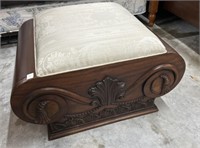 Vintage  Mahogany upholstered bedroom stool
