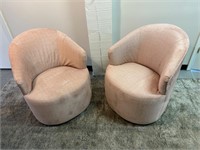 Pair of Suede Mauve Colored Upholstered Chairs