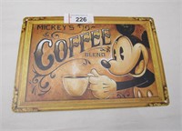 Mickey Mouse Coffee Metal Sign