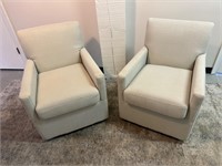 Pair of Beige Contemporary Arm Chairs