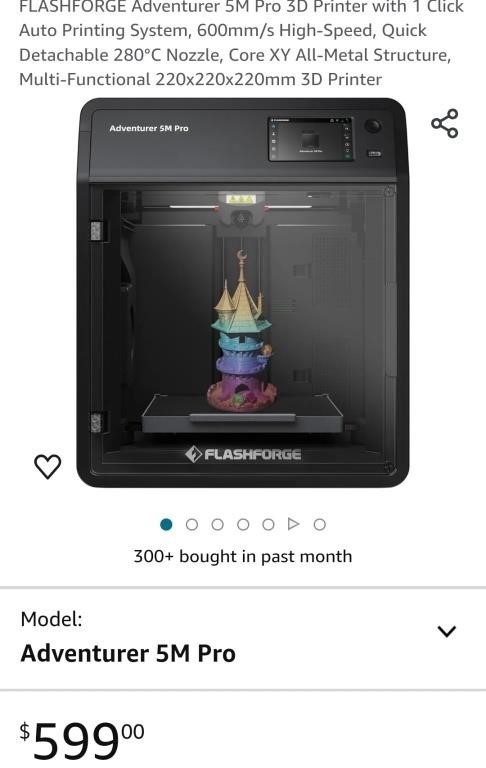 FLASHFORGE Adventurer 5M Pro 3D Printer with 1