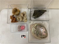 4 Clear Boxes of Minerals As Shown