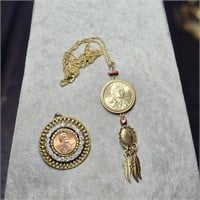 Sacagawea GP Necklace & 1975 Penny Pendant