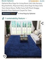 Ophanie Blue Rugs for Living Room 5x8, Kids