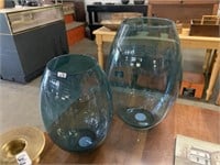 2 LARGE GLASS VASES