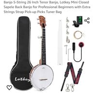 Banjo 5-String 26 Inch Tenor Banjo, Lotkey Mini