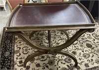 Leather Top Table By Minton Spidell 22 x 30 x 27