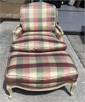 French Country Style Plaid Chair and Matching