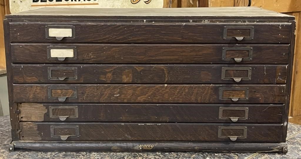 Primitive Wooden 6 Drawer Cabinet