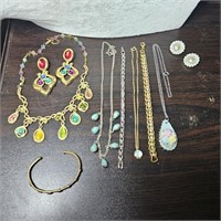 Vintage Jewel Necklace & Earrings, More