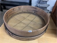 ANTIQUE WOOD AND WIRE SIEVE