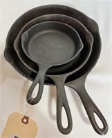 (3) Cast Iron Wagner Ware Skillets