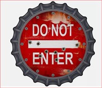 "Do Not Enter" Novelty Metal 13.5" Bottle Cap