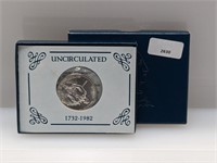 1982 UNC 90% Silv Washington Comm Half $1