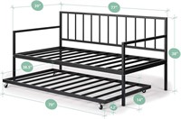 ZINUS Eden Metal Daybed w/ Trundle  Twin