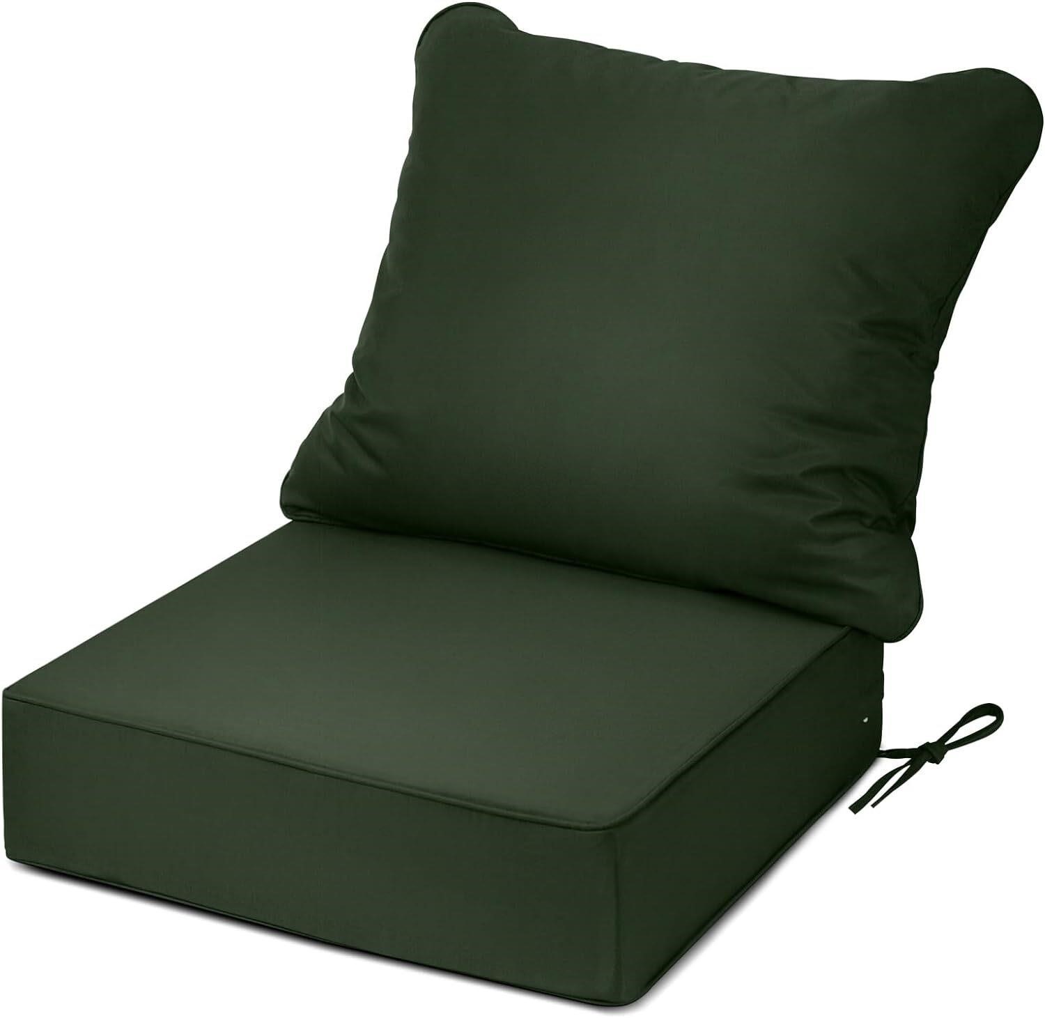 Deep Seat Outdoor Chair Cushion 24x24  Black/Navy