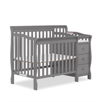 4-in-1 Mini Crib & Changer  Grey  56.75x29x41