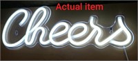 LED Neon Cheers Sign - USB Operated  Cool White