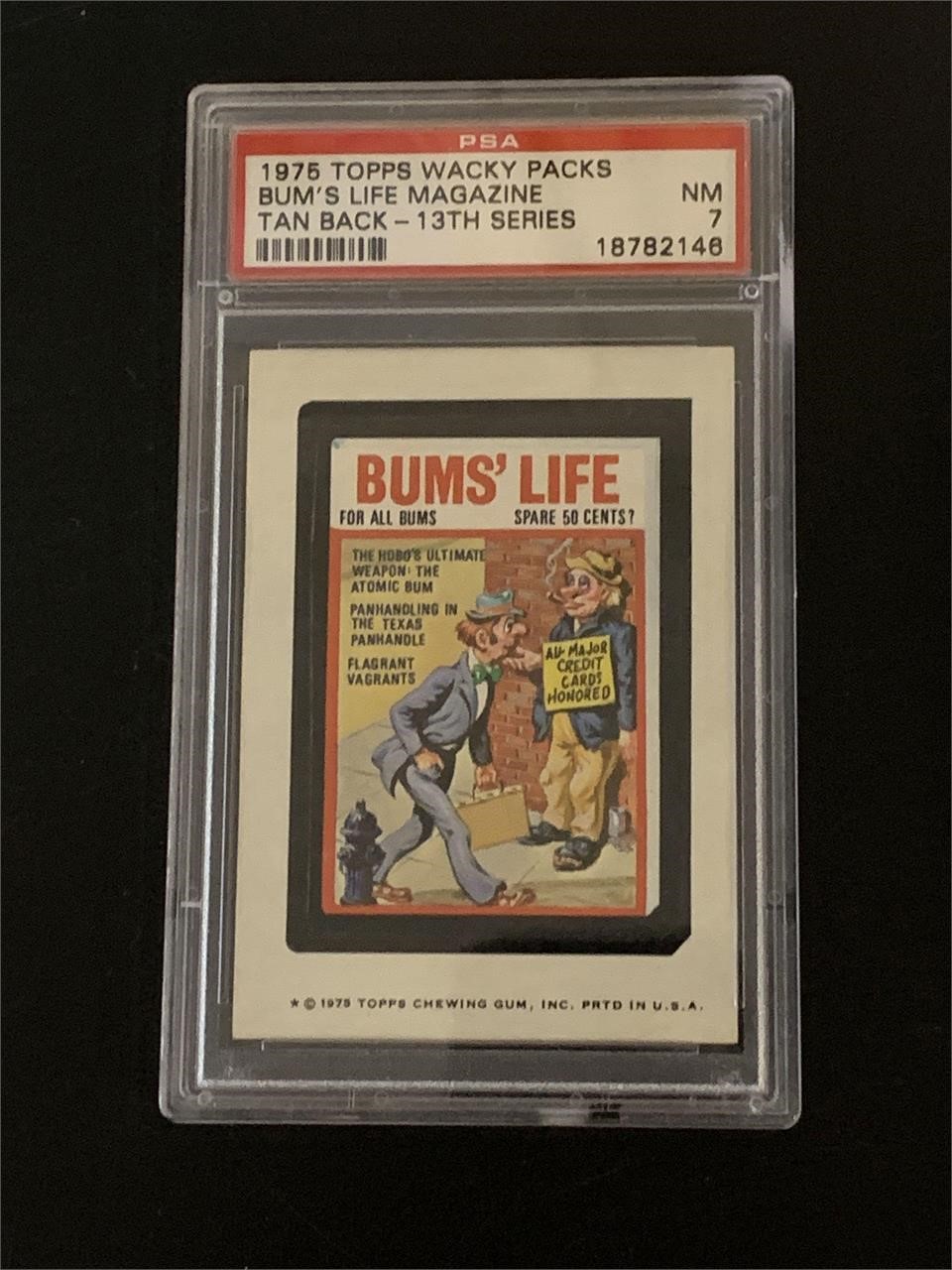 1975 Topps Wacky Packages Bum's Life Magazine 13th