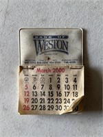Vintage bank of Weston calendar