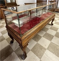 Early General Store Oak Claw Footed Display Case
