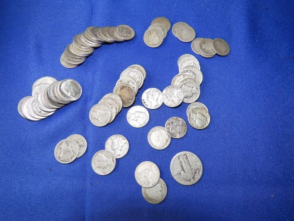 Lot of  Coins - Mercury, Barber, Roosevelt, Dimes