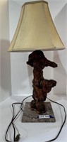 Burl Wood Table Lamp on Laminate Base