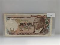 Turkey 5000 Lirasi