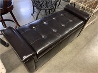 LEATHER BENCH WITH STORAGE