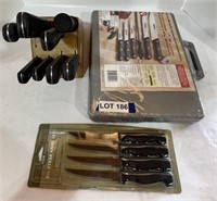 Chefmate Knives w/ Wood Block & More