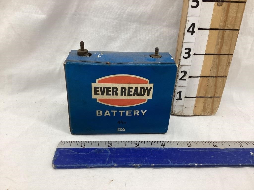 Vintage Ever Ready Cardboard Battery, 4 1/2 Volt