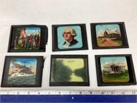 (6) Colored Glass Slides, 4” x 3 1/4”