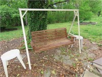Outdoor Porch Style Wood Swing