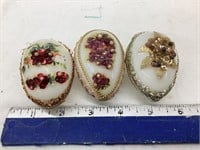 (3) Decorated Glass Eggs