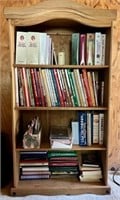 Recipe Books and Pine Shelving Cabinet